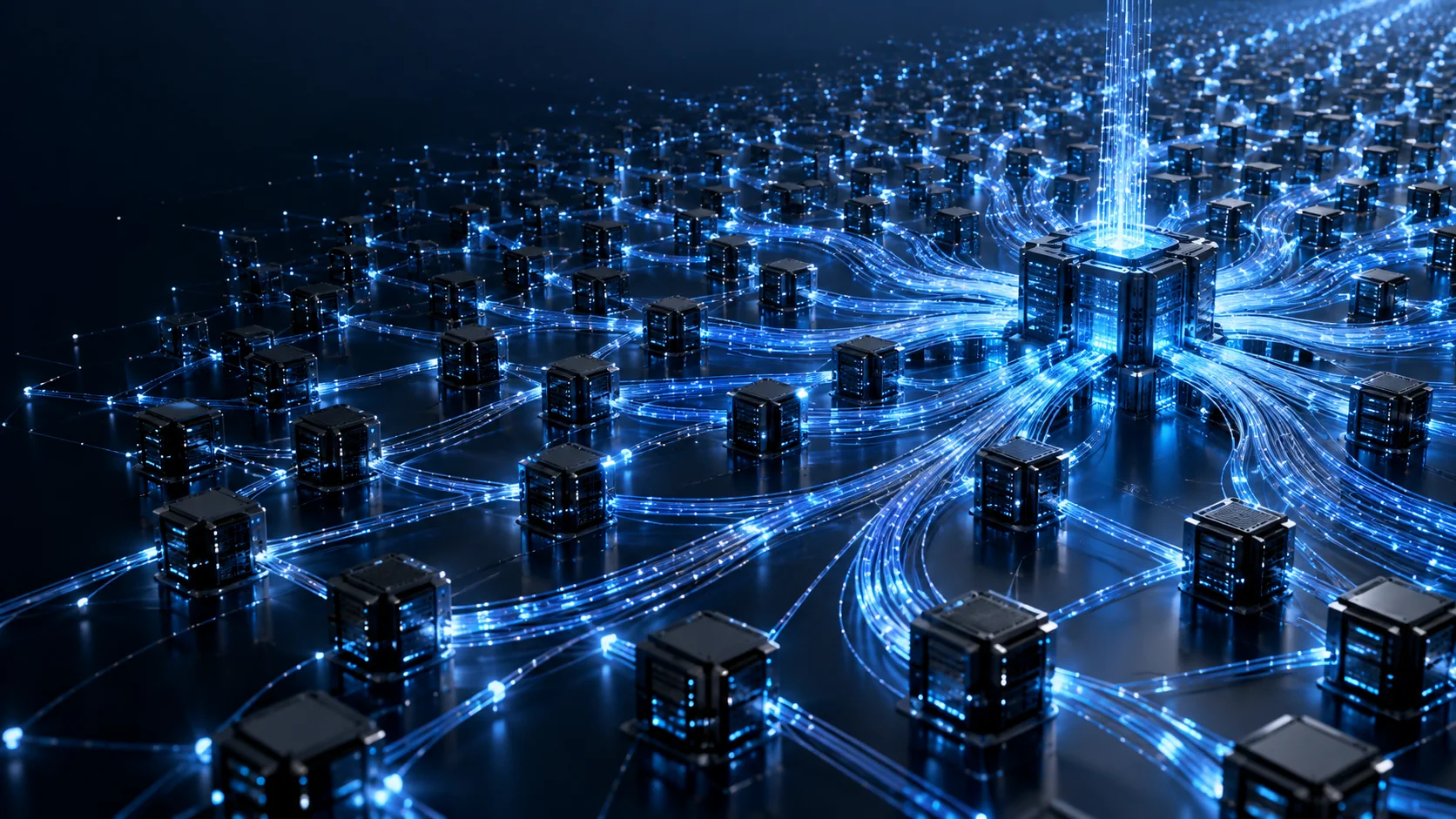 High-speed networking fabric connecting an AI cluster